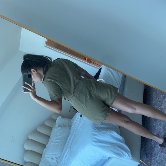 Free People Moss / Green Denim Romper - Picture 7 of 7